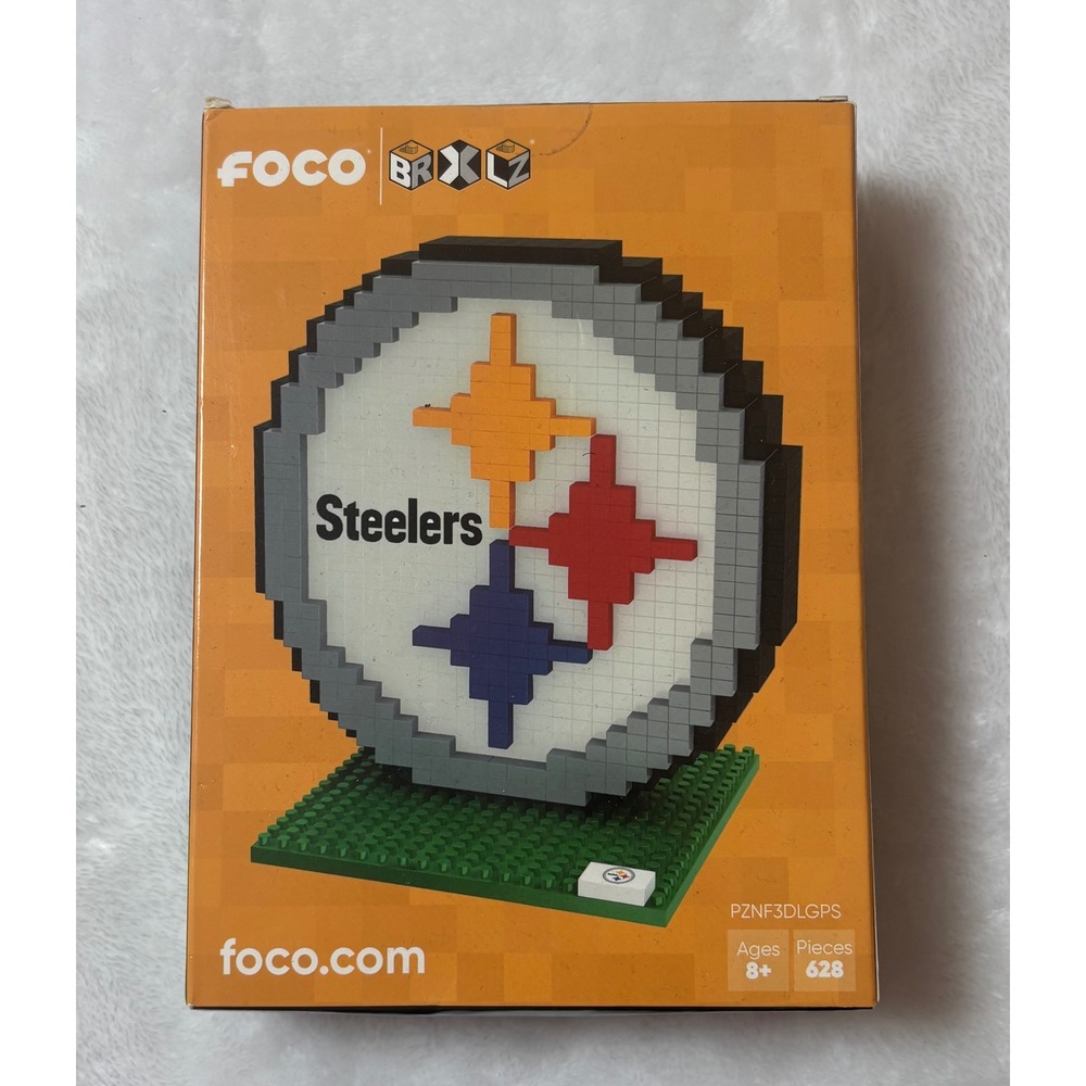 FOCO BRXLZ Pittsburgh Steelers Logo 3D Building Block Set 628 Pcs PZNF3DLGPS